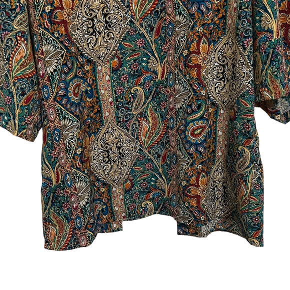 NWOT Boho Mixed Prints Open Front Kimono L - Picture 12 of 13